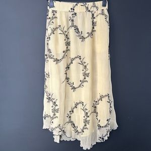 GANNI Floral Print Georgette Midi Skirt